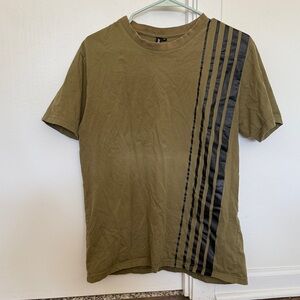 Jonny Cota Olive Green T-Shirt with Black Stripes M